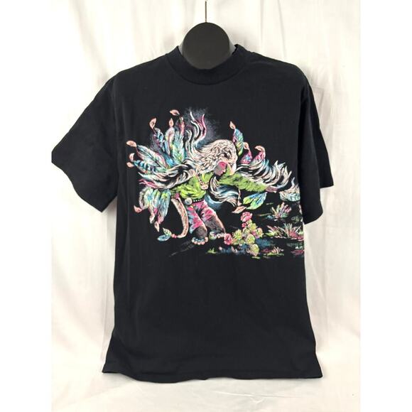 VTG 90s Hazelwood Team Premo Feathered Serpent Quetzalcoatl Art T-Shirt LARGE - Picture 1 of 14